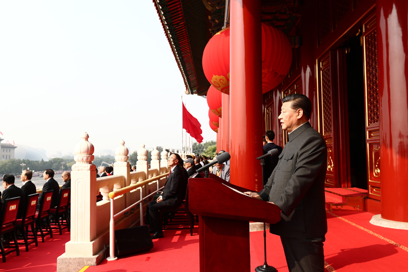 10月1日上午，慶祝中華人民共和國成立70周年大會(huì)在北京天安門廣場(chǎng)隆重舉行。中共中央總書記、國家主席、中央軍委主席習(xí)近平發(fā)表重要講話。