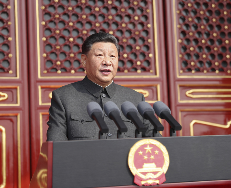 10月1日上午，慶祝中華人民共和國成立70周年大會(huì)在北京天安門廣場(chǎng)隆重舉行。中共中央總書記、國家主席、中央軍委主席習(xí)近平發(fā)表重要講話。